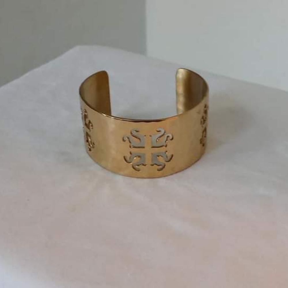 Rustic Cuff Holly Bracelet Gold Hammered Metal